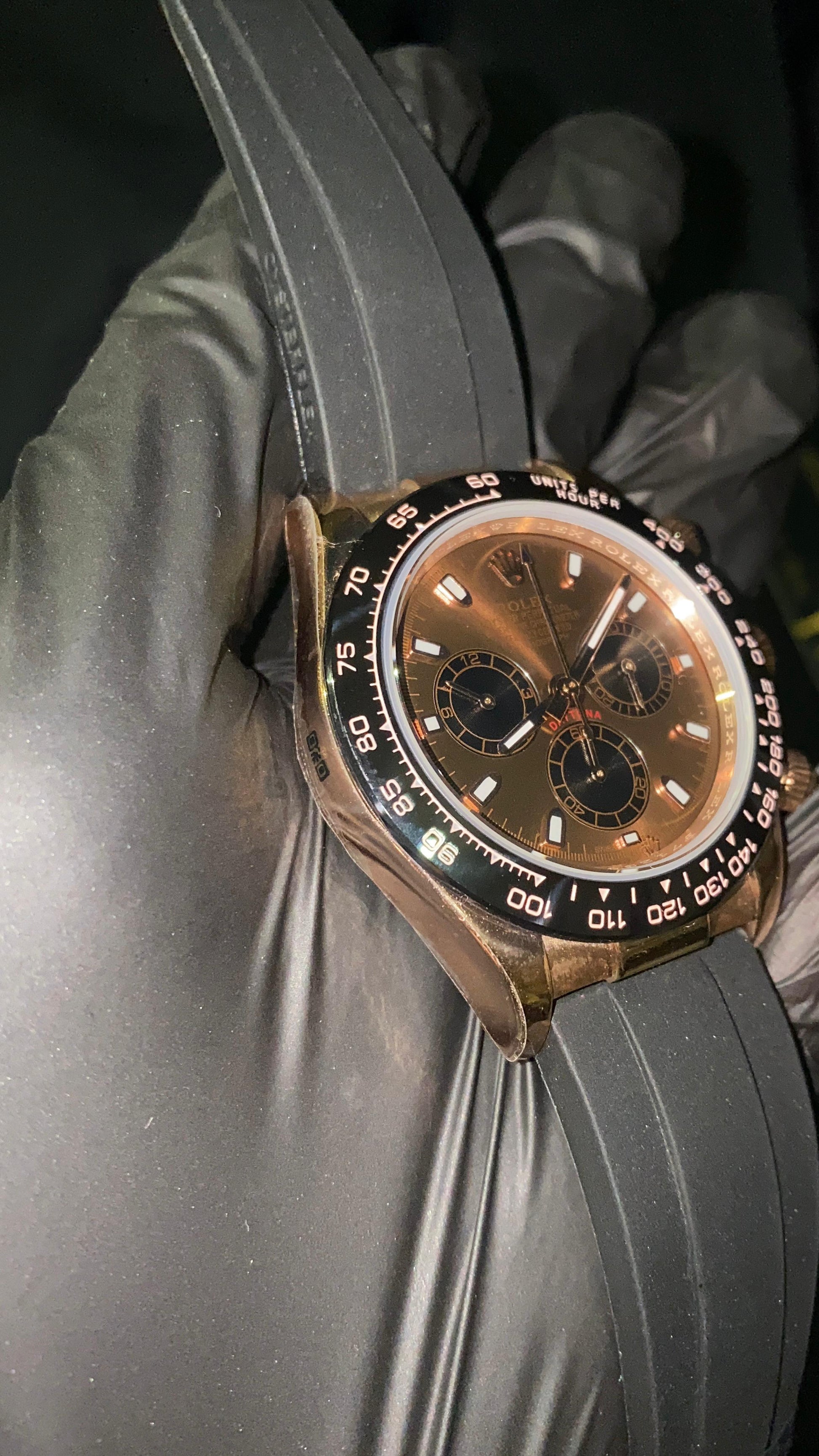 ROLEX COSMOGRAPH DAYTONA ROSE GOLD CHOCOLAT DIAL  OYSTERFLEX