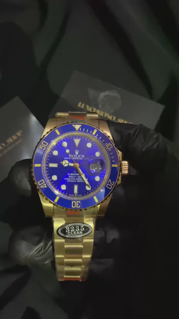 ROLEX SUMBMARINER DATE YELLOW GOLD & BLUE DIAL